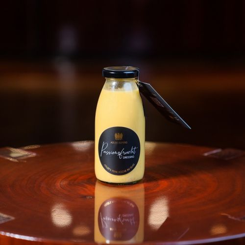 The passion fruit salad dressing, ideal for salads in summer